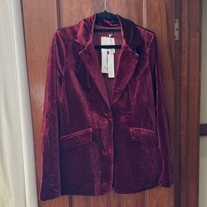 Gentle Fawn Velvet Maroon Blazer